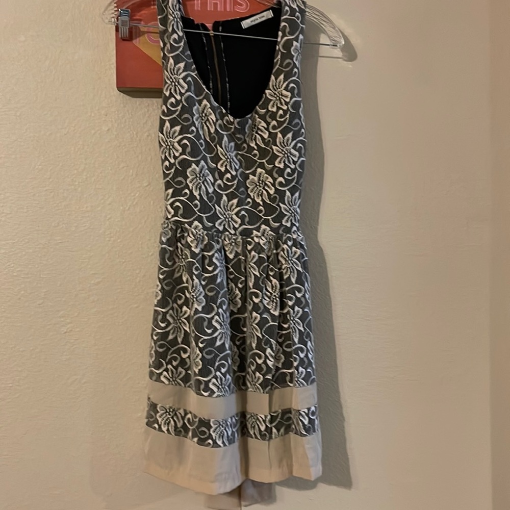 Black and creme cocktail dress
